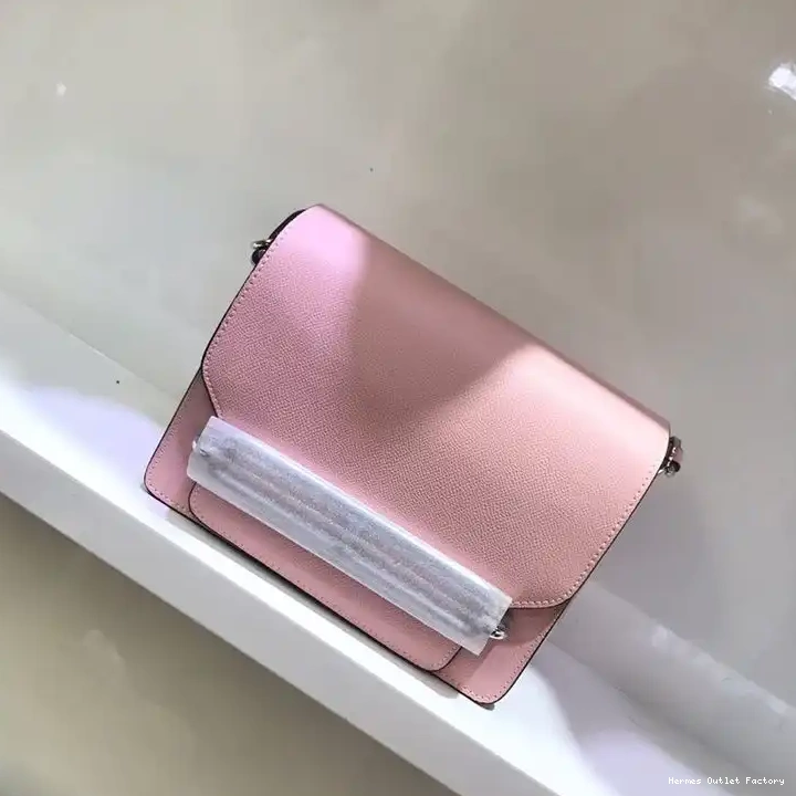 Palladium Pink Epsom In Leather Bag Hardware Hermes Roulis 0507